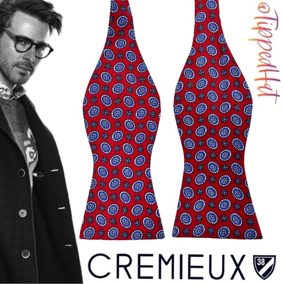 NWT $39.50 Cremieux 100% Silk Men’s Bow Tie - Picture 1 of 5